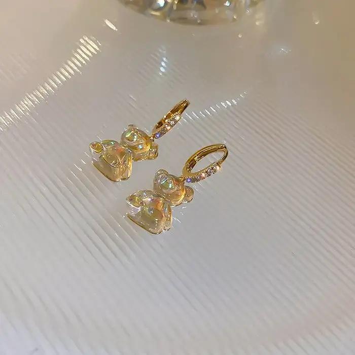 Boucles d'oreilles en forme d'ours mignon pour femmes