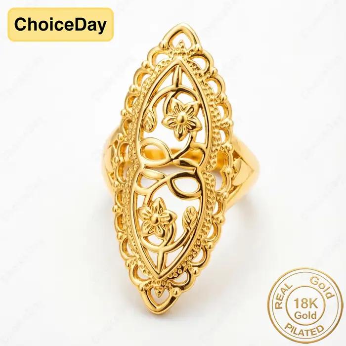 Plaqué or 18 carats # 8 magnifiques bagues larges ajourées sculptées pour femmes, bijoux cadeau pour
