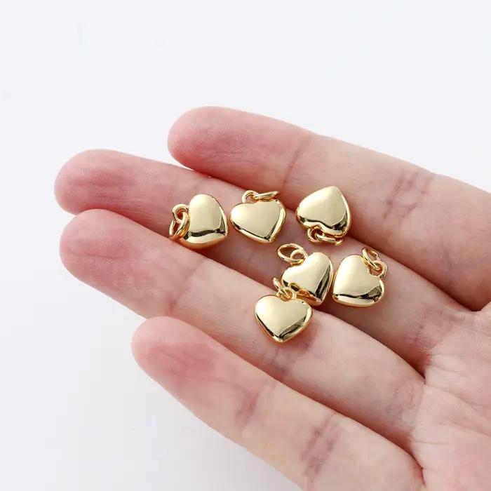 Charme de coeur plaqué or avec bague diabétique