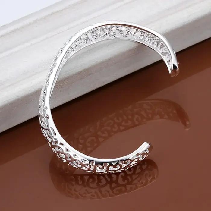 Bracelet ouvert en argent Sterling 925 pour femmes et filles