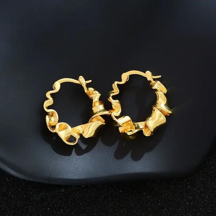 Boucles d'oreilles géométriques en argent Sterling 925 pour femmes, Sexy, mode fille, bijoux tendance, cadeau de fête, rétro, cercle doré, pendientes de mariage