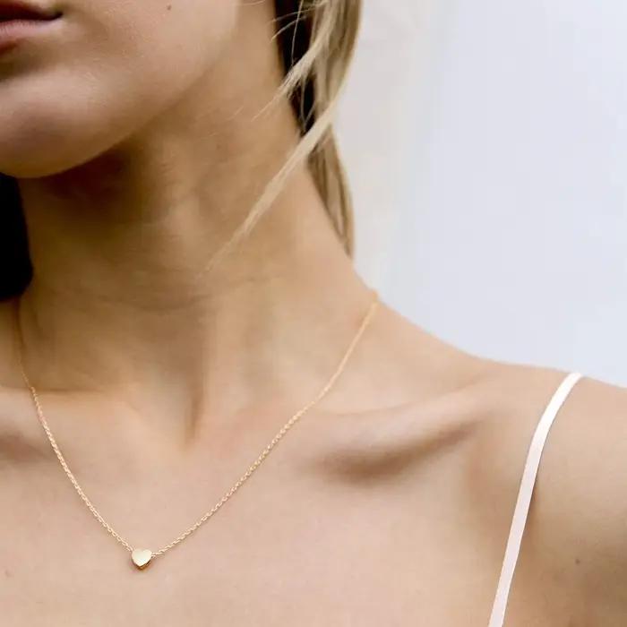 Collier coeur plaqué or et argent alliage de zinc pour femmes occasion spéciale cadeau romantique anniversaire