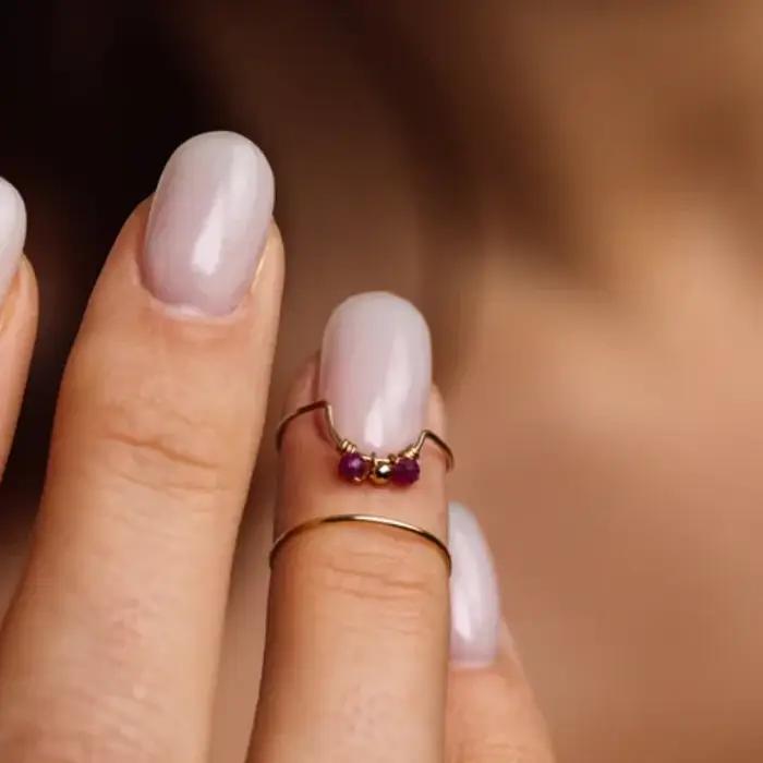 Bague pour ongles en or 14 carats