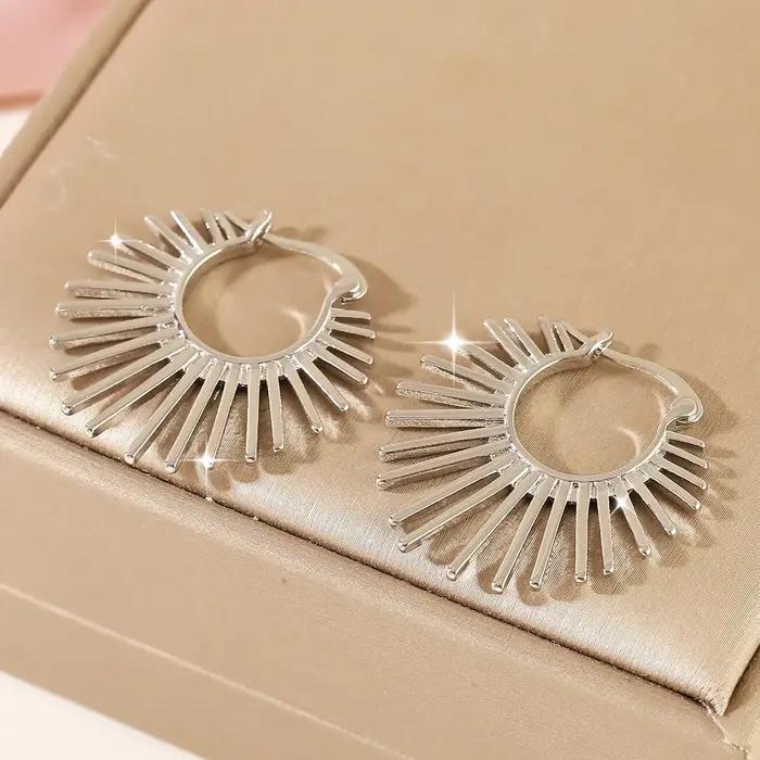 Boucles d'oreilles créoles Sexy en forme de soleil pour femmes