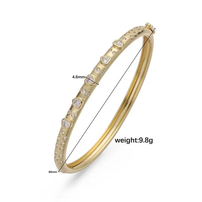 Bracelet en laiton plaqué or 18 carats pour femme