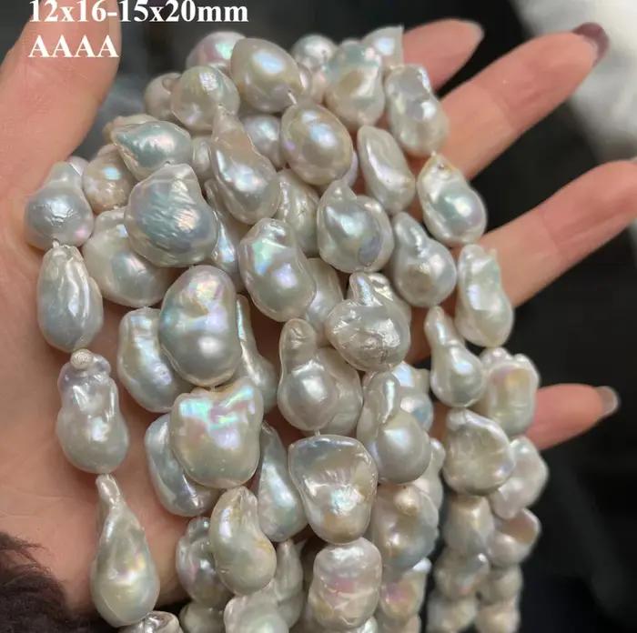 Perles d'eau douce blanches naturelles forme baroque pour bijoux de fête colliers bracelets occasions spéciales