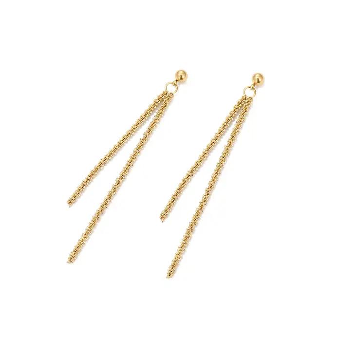 Boucles d'oreilles en acier inoxydable avec placage or 14 carats design géométrique classique pour femmes occasions spéciales étanches et hypoallergéniques