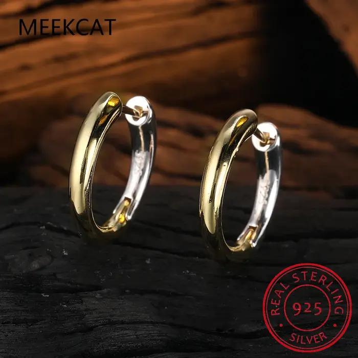 Boucles d'oreilles créoles rondes en argent regardé 925 pour femmes