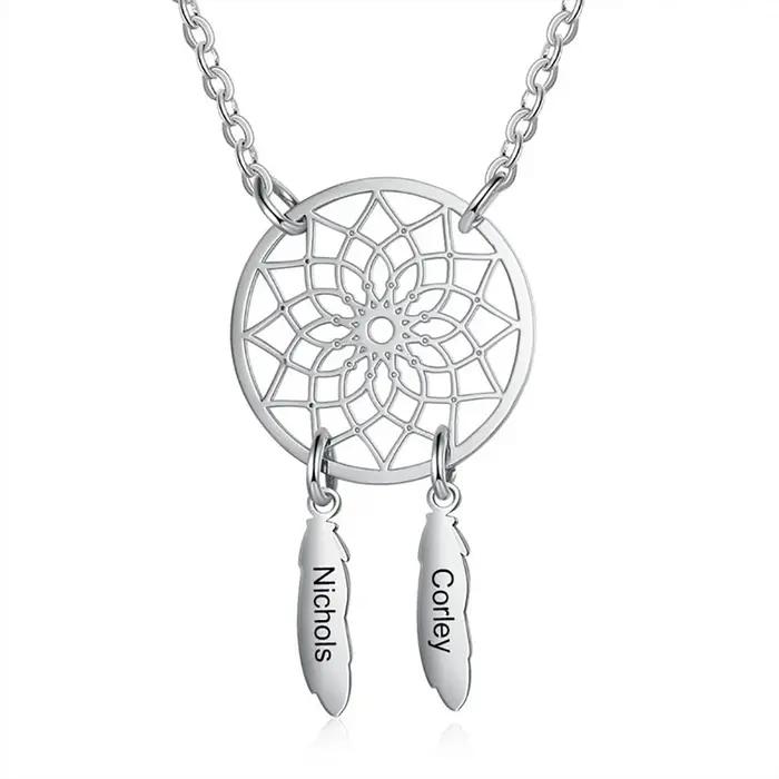 Collier avec nom personnalisé bohème, attrape-rêves personnalisé, collier avec nom, bijoux cadeaux e