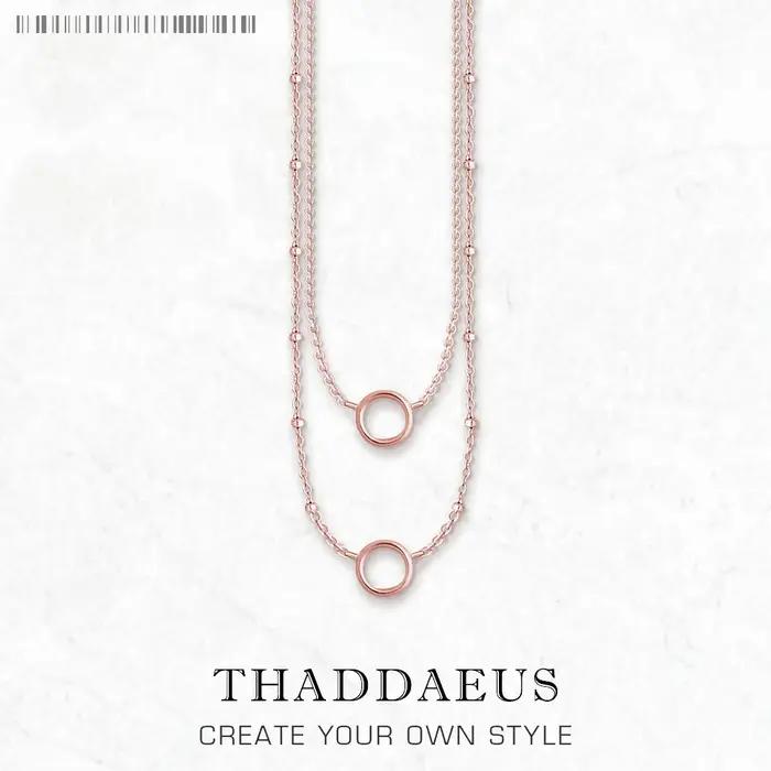 Collier à breloques en argent Sterling 925 pour femmes, couleur Rose, Double chaîne, tout nouveau bi