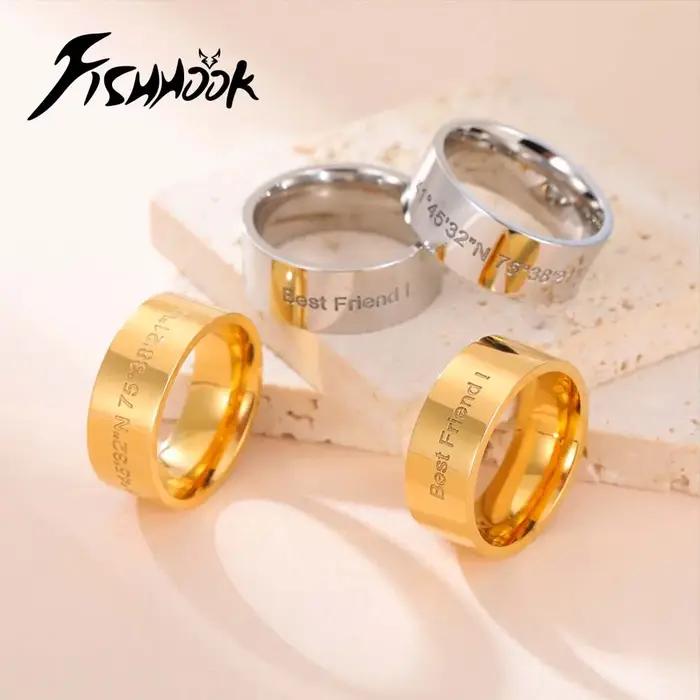Bague de doigt avec nom gravé pour Couple de mariage