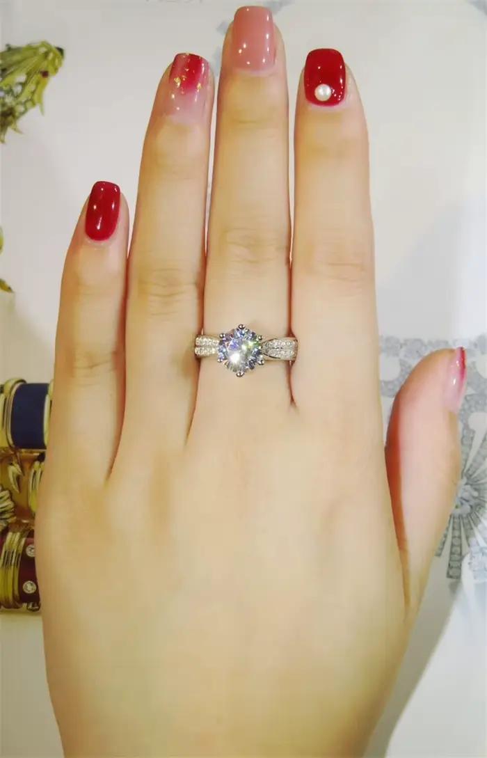 Solitaire – bague diamant de laboratoire en or blanc 3ct pour femme