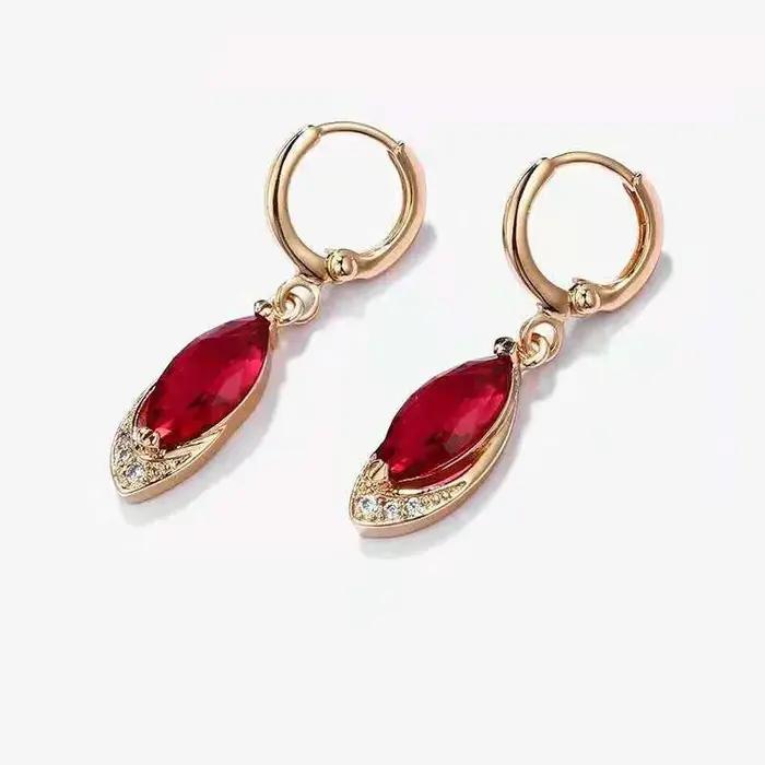 Boucles d'oreilles en or rose véritable 14 carats pour femmes