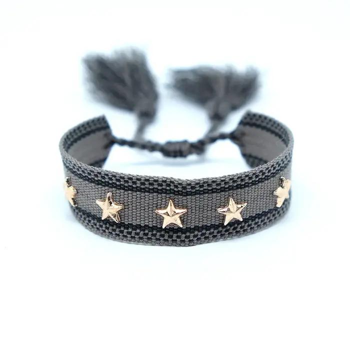 Bracelet à pampilles tissé à la main pour femmes