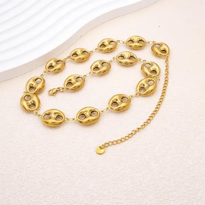 Collier chaîne à breloques grain de café acier inoxydable 316L femme élégant cadeau occasion spéciale