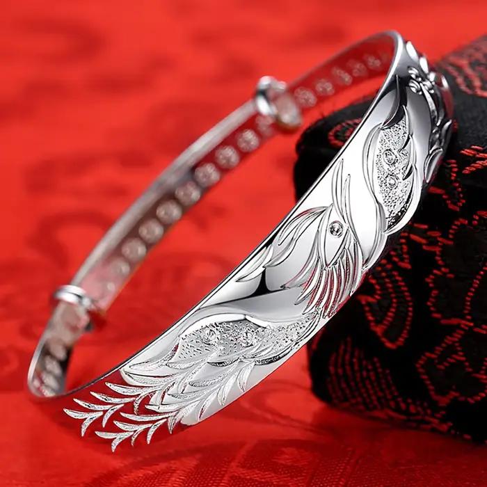 Bracelet phénix de luxe en argent Sterling 925 pour femmes, un cadeau de fête élégant, accessoires de bijoux de mariage