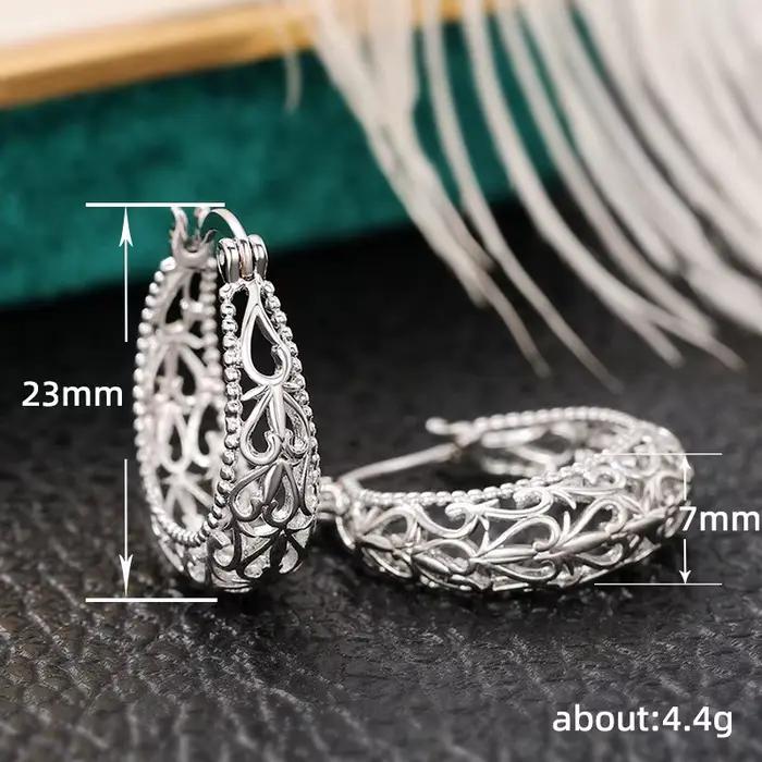 Huitan – boucles d'oreilles créoles au Design ajouré pour femme