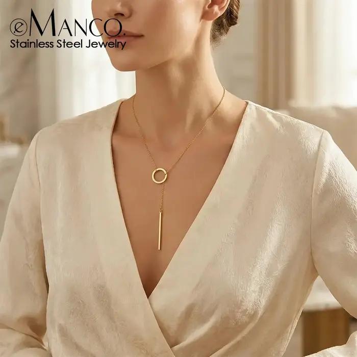 Collier minimaliste en acier inoxydable eManco pour femme