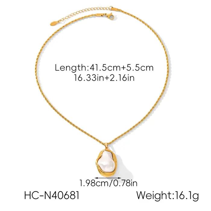 Bijoux en acier inoxydable pour femmes, chaîne de perles imitation, collier irrégulier en résine bri
