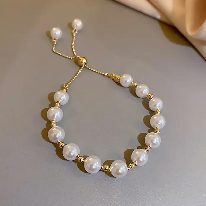 Bracelet en perles baroques simulées pour femmes élégantes occasions spéciales anniversaires mariages cadeaux festifs