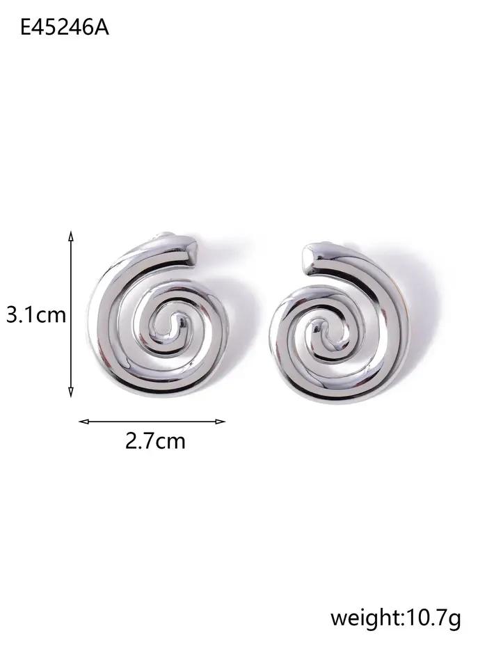 CARLIDANA luxe plaqué or 18 carats femmes bijoux de mode colliers en acier inoxydable spirale boucles d'oreilles pendentif collier
