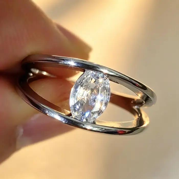 Bague pour femme en argent 925 avec zircone synthétique