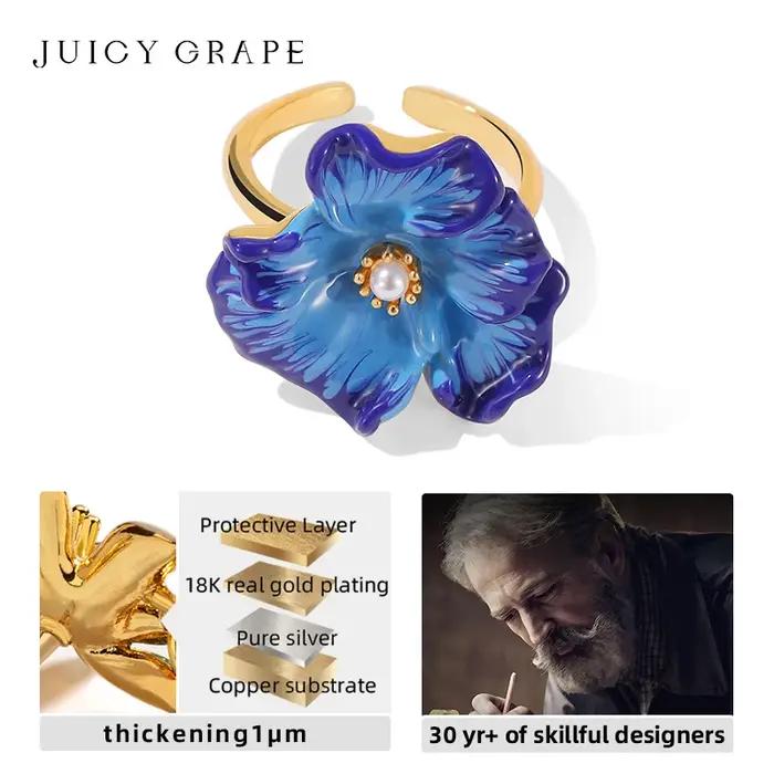 Bague Orchidée en Or 18 carats Juicy Grape pour Femme