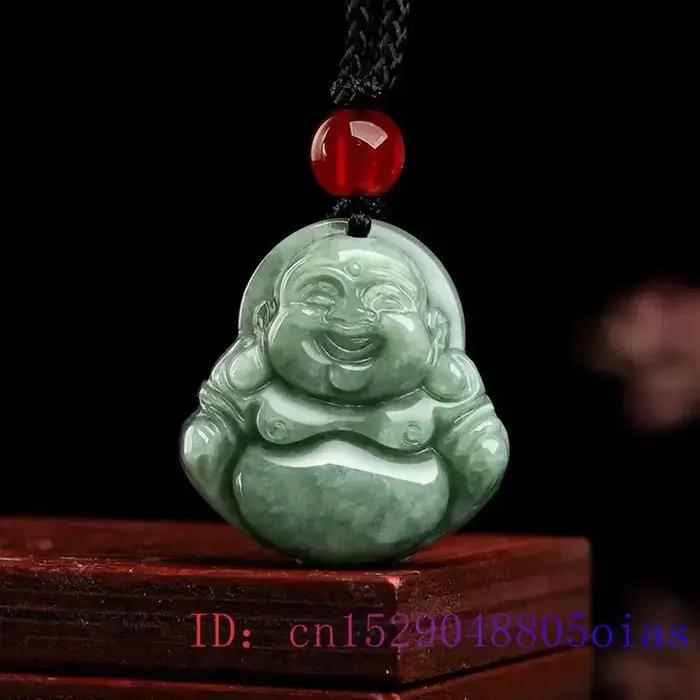 Jade birman Maitreya pendentif accessoires véritable émeraude concepteur collier jadéite naturel vert pierres précieuses cadeaux pour femmes bijoux