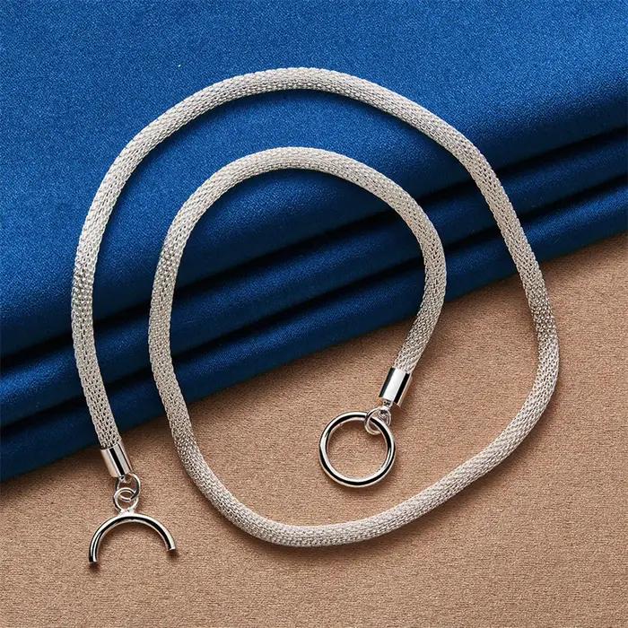 Collier en argent sterling 925 simple et élégant pour hommes et femmes occasions spéciales engagement mariage