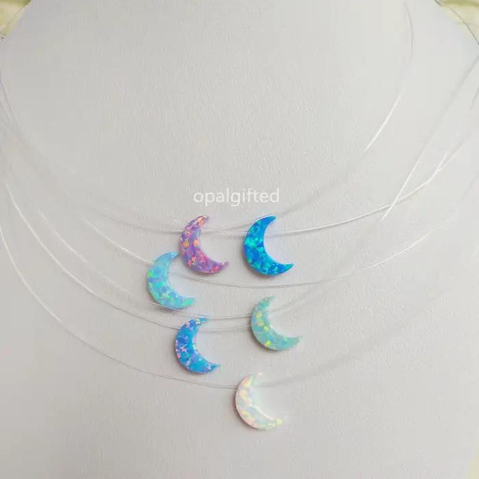 Collier en opale lune avec extension en argent 925 pour femmes et filles occasions spéciales elegance classique