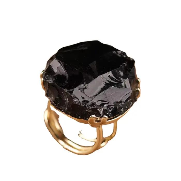 Bague en or et cristal de Quartz blanc naturel