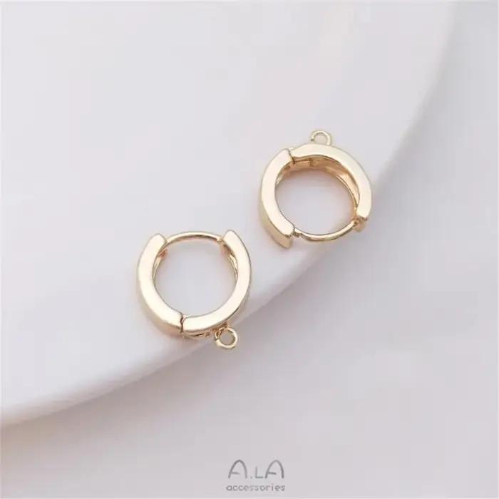 Boucles d'oreilles circulaires plaquées or 14 carats pour femme élégante occasions spéciales et quotidiennes