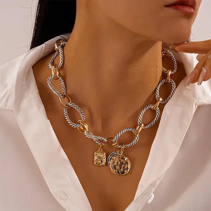 ZAA collier pour femmes exagéré lourd pièce pendentif