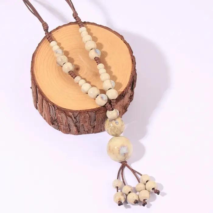 Bijoux ethniques, collier tissé à la main, chaîne à pendentif simple et polyvalente au quotidien, ac