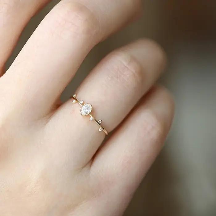 Huretailers-Bague en or pour femme