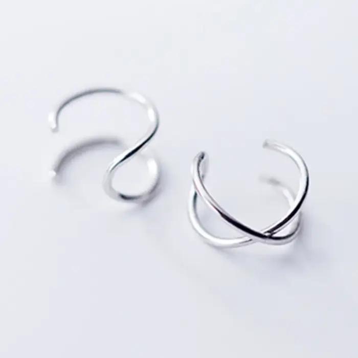 Boucles d'oreilles en forme de C en argent sterling 925 élégantes pour femmes, idéales pour mariage, fête et anniversaire