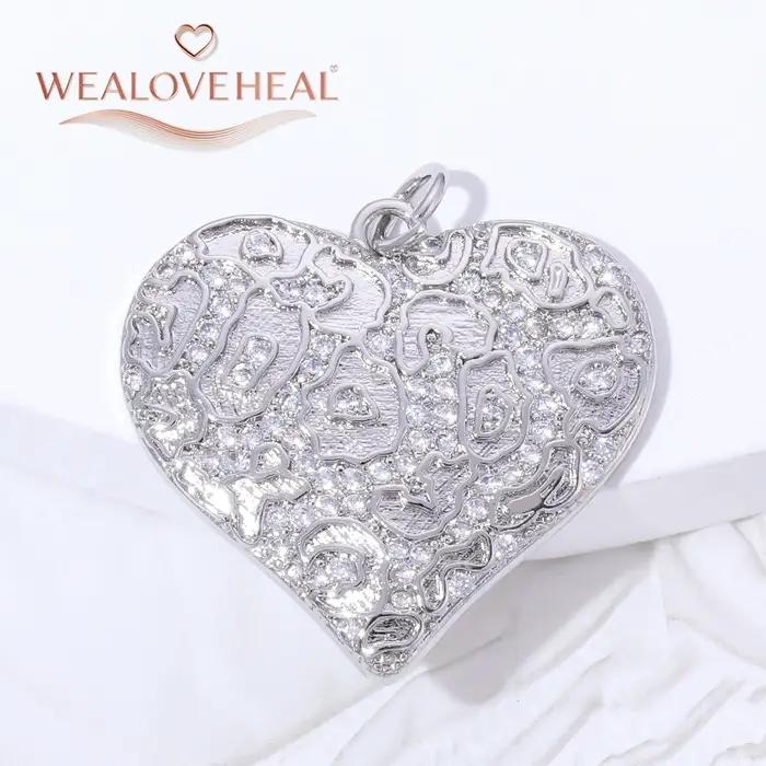 Charme en Laiton Plaqué Or 18K avec Zircon Pavé Léopard Abstrait, Bijou Mode pour Créations Uniques Occasions Spéciales