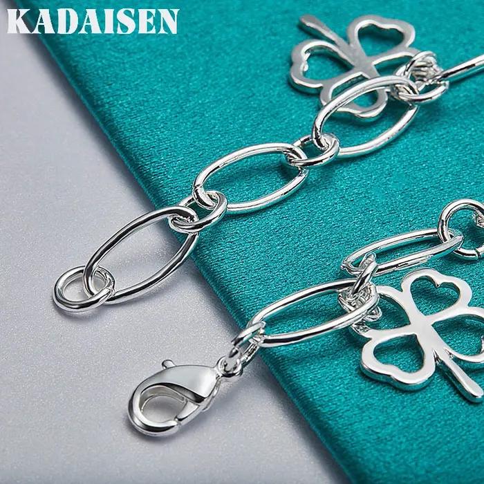 Bracelet trèfle en argent sterling 925 bijou de charme pour femmes occasions spéciales mariage fête