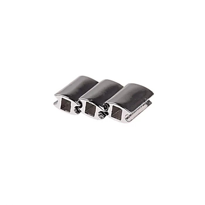 Perles rectangulaires en acier inoxydable pour bracelet à fermeture à nœud coulissant réglable