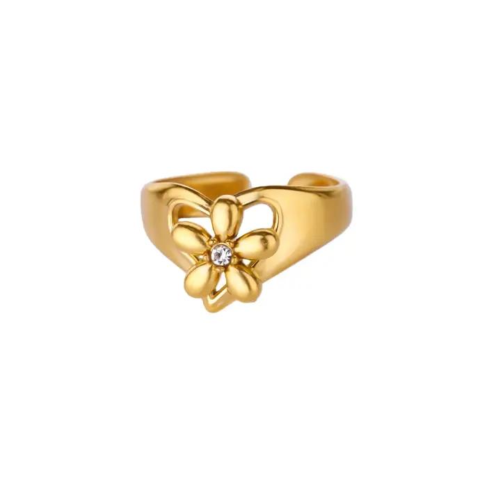 Baguette pierre Vintage anneaux pour femmes élégant couleur or acier inoxydable géométrie Anillos fê