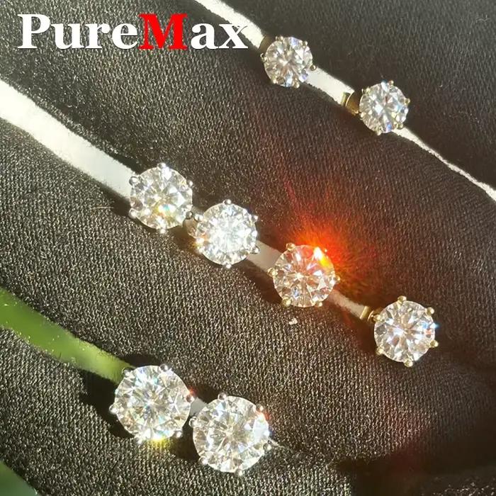Boucles d'oreilles en argent regardé 925 plaqué or 18 carats pour femme, boucle d'oreille diamant Moissanite, document D VVl's, bijoux à la mode, tendance