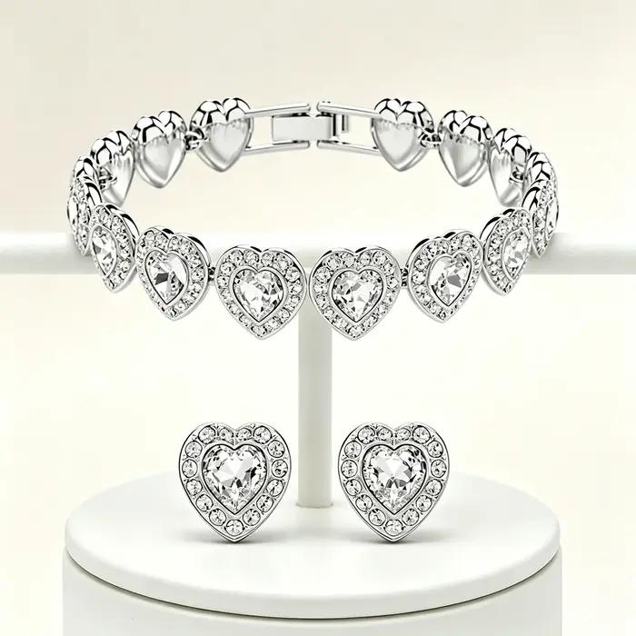 Ensemble de bijoux de luxe pour femmes avec pierres précieuses colorées collier bracelet boucles doreilles pour banquets et soirées élégantes