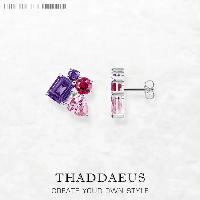 Boucles d'oreilles en Zircon rose et Violet, bijoux glamour de Style européen pour femmes, cadeau te