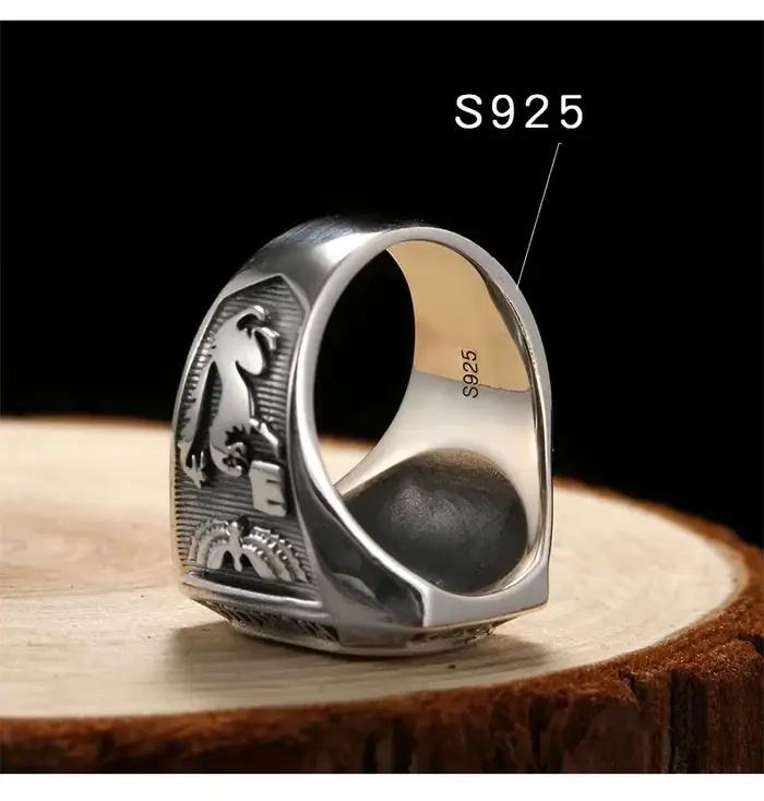 The Vampire Diaries anneaux réel 925 en argent Sterling Damon Salvatore bague mode Vintage Thai