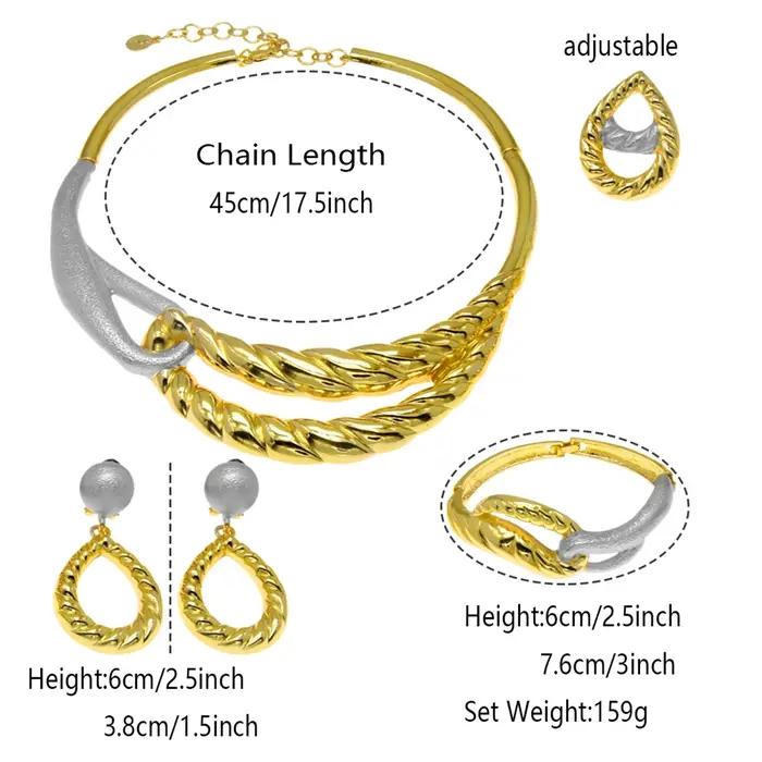 Ensemble de bijoux plaqués or pour dames