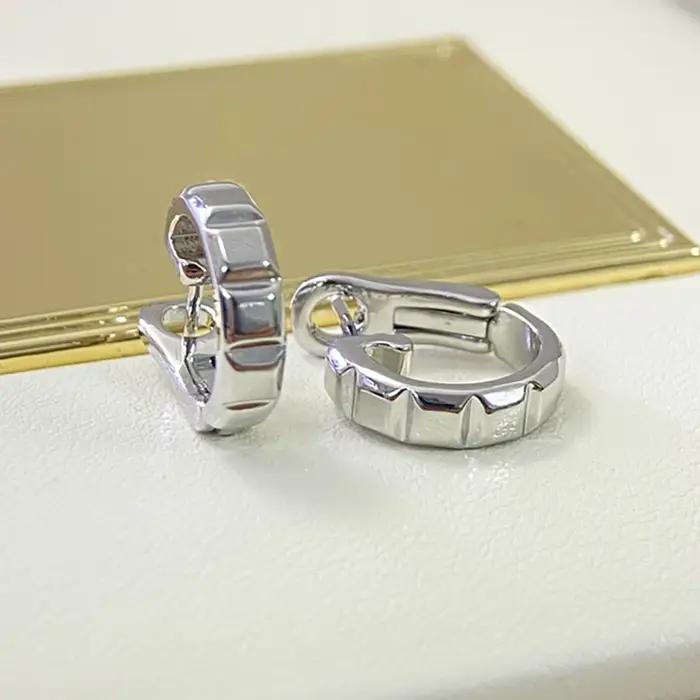 Bijoux de luxe romantiques français S 925 boucles d'oreilles pour femmes en argent sterling plaqué or 18 carats. cadeau de Noël