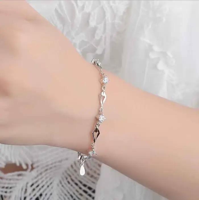 Argent 925 bijoux Bracelets pour femme à la mode améthyste 925 Bracelet