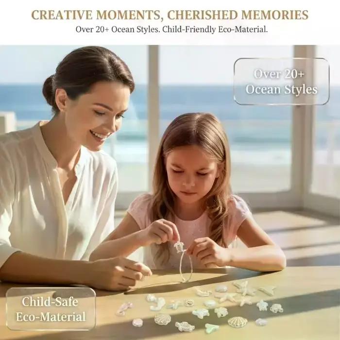 30 bracelets de perles de la série Marine, accessoires inspirés de l'océan avec coquillages en résine, conques, hippocampes, idéaux pour les sorties à la plage