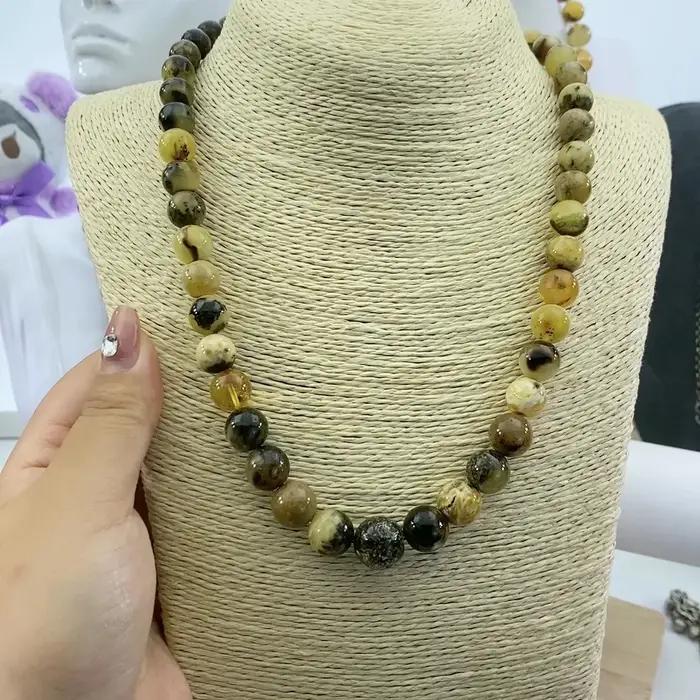 Collier d'ambre de la Baltique naturel fait à la main pour unisexe classique occasions spéciales cadeau de fête unique