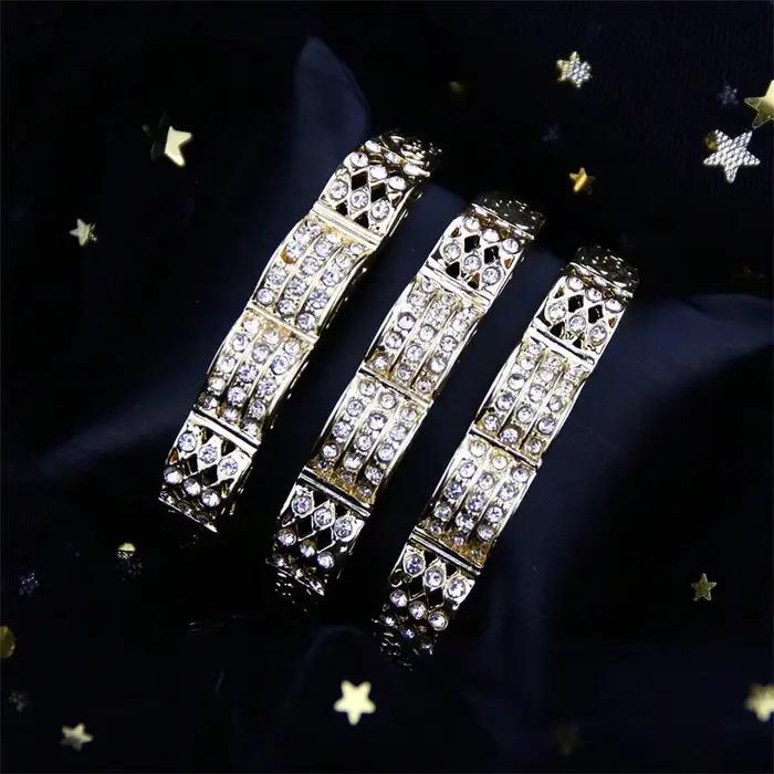 Bracelet doré en biscuits complet pour femme, bracelet en alliage pour fille, bijoux de mariage pour patients marocains